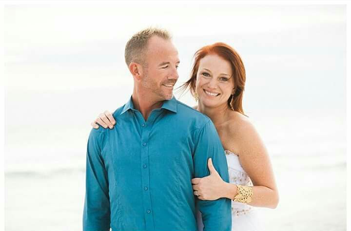 Mixing Sand at Beach Wedding