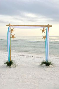 Image of a 2 post bamboo arbor - Marry Me In Destin