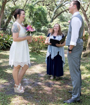 Mixing Sand at Beach Wedding