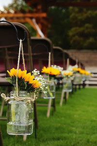 Image of hanging mason jars for shepherds hook - Marry Me In Destin