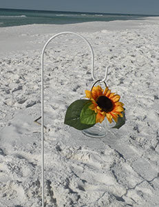 Image of shepherd hook with glass vase - Marry Me In Destin