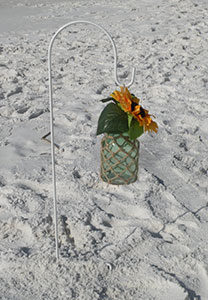 Image of shepherds hook with twine wrapped bottle - Marry Me In Destin